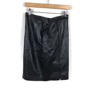 NEW NWT Halogen Leather Skirt Pencil Straight Zip